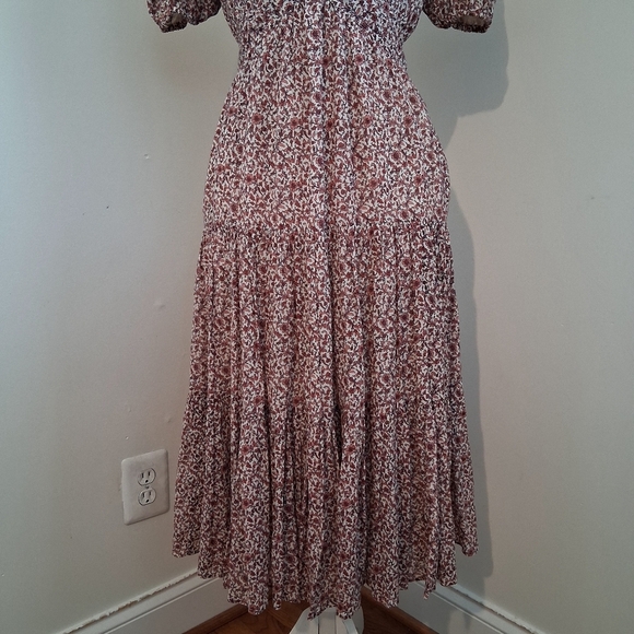 Tory Burch Floral Cotton and Silk Keepsake  Dress Size 0 - Picture 5 of 12